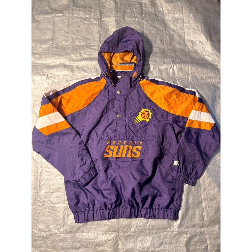 Vintage Starter Phoenix Suns Puffer Anorak Jacket Men Large Half Zip Pullover 90
